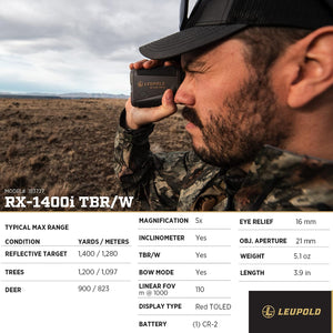 Leupold RX-1400I TBR/W Gen 2 w/Flightpath Rangefinder, Black/Gray