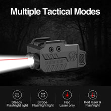 Load image into Gallery viewer, Solofish 500lm Tactical Flashlight Compatible for Compact with Rail, Red Beam and White LED Combo with Strobe