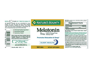 Nature's Bounty Melatonin 1 mg 180 Tablets