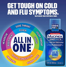 Load image into Gallery viewer, Mucinex Fast-Max Night Time Cold &amp; Flu Liquid 6oz