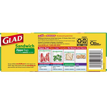 Load image into Gallery viewer, Glad Zipper Food Storage Sandwich Bags 100 Count