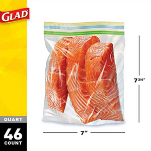 Glad Food Storage and Freezer 2 in 1 Zipper Bags 46 Count
