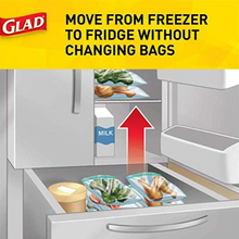 Load image into Gallery viewer, Glad Food Storage and Freezer 2 in 1 Zipper Bags 46 Count