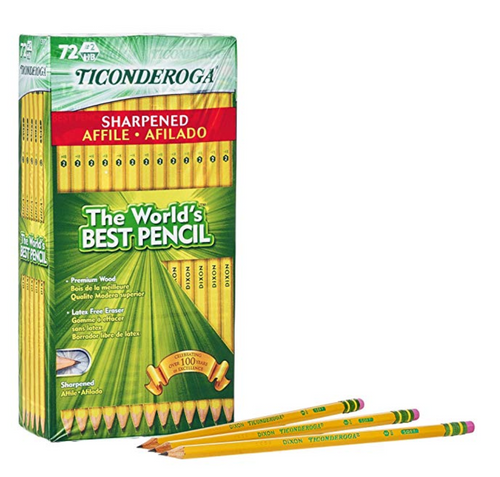 TICONDEROGA Pencils Wood-Cased #2 HB Soft 72 Pack