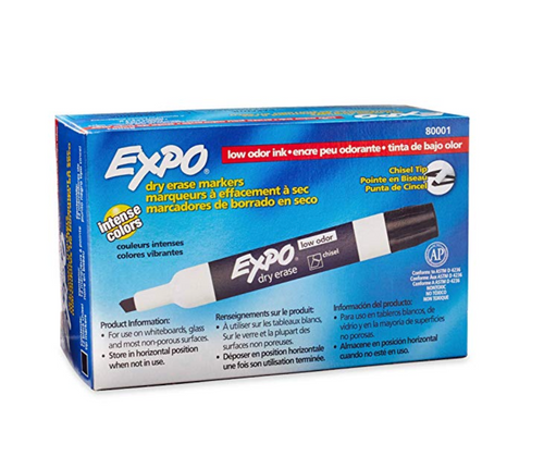 Expo Low Odor Chisel Point Dry Erase 12 Count